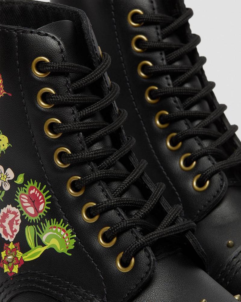 Women's Dr Martens Sinclair Floral Bloom Leather Platform Boots Black / Multicolor | AU 253ZUT